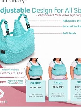 A Post Mastectomy Pillow 
Turquoise Support Pillow